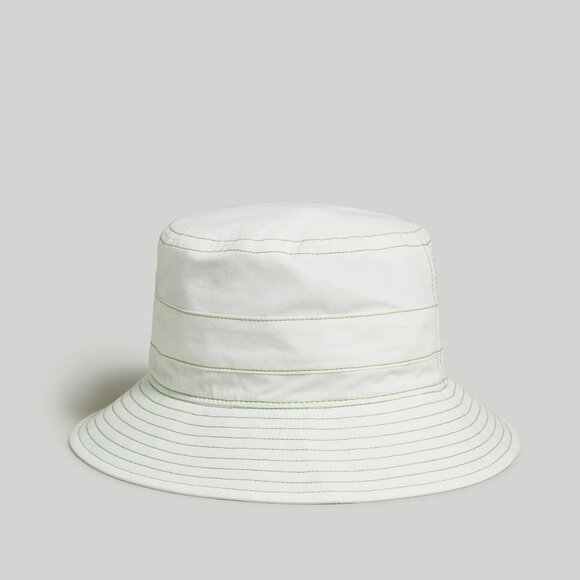 Madewell Contrast-Stitch Bucket Hat Soft White Green - Picture 2 of 5